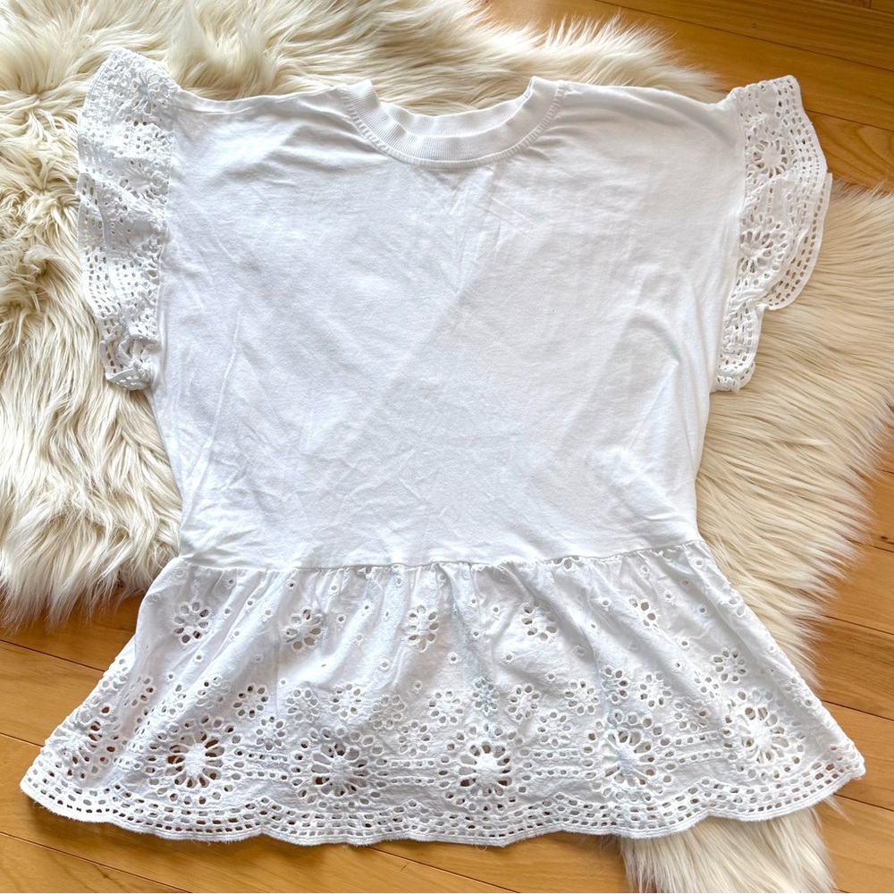 Express White Eyelet Lace Blouse